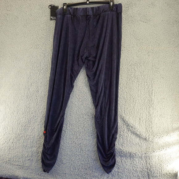 Michael Lauren Women’s Emmanuel Mineral Navy Shirred Rainbow Button Pant Size XS - Picture 3 of 10